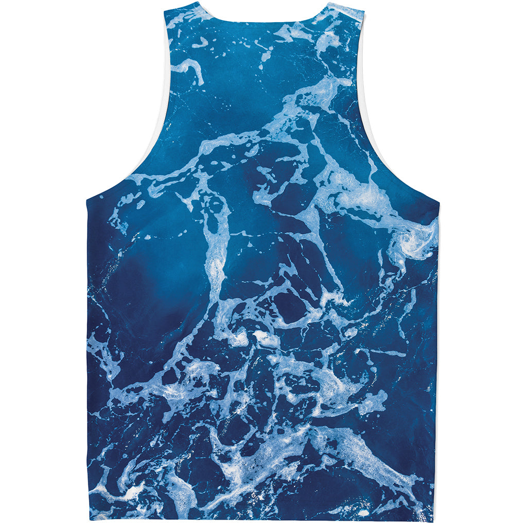 Blue Ocean Print Men's Tank Top