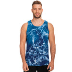 Blue Ocean Print Men's Tank Top