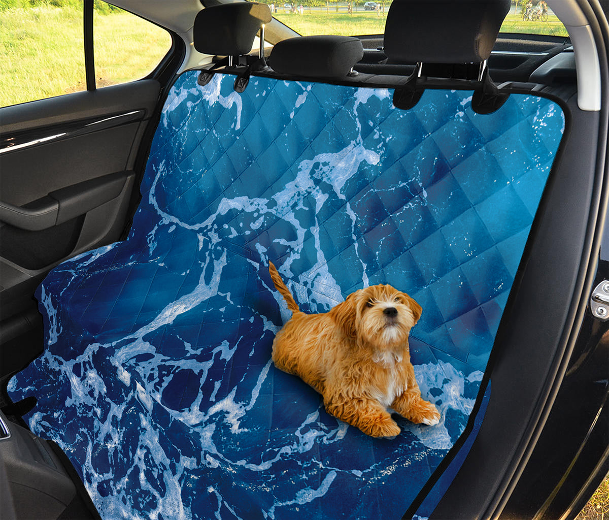 Blue Ocean Print Pet Car Back Seat Cover