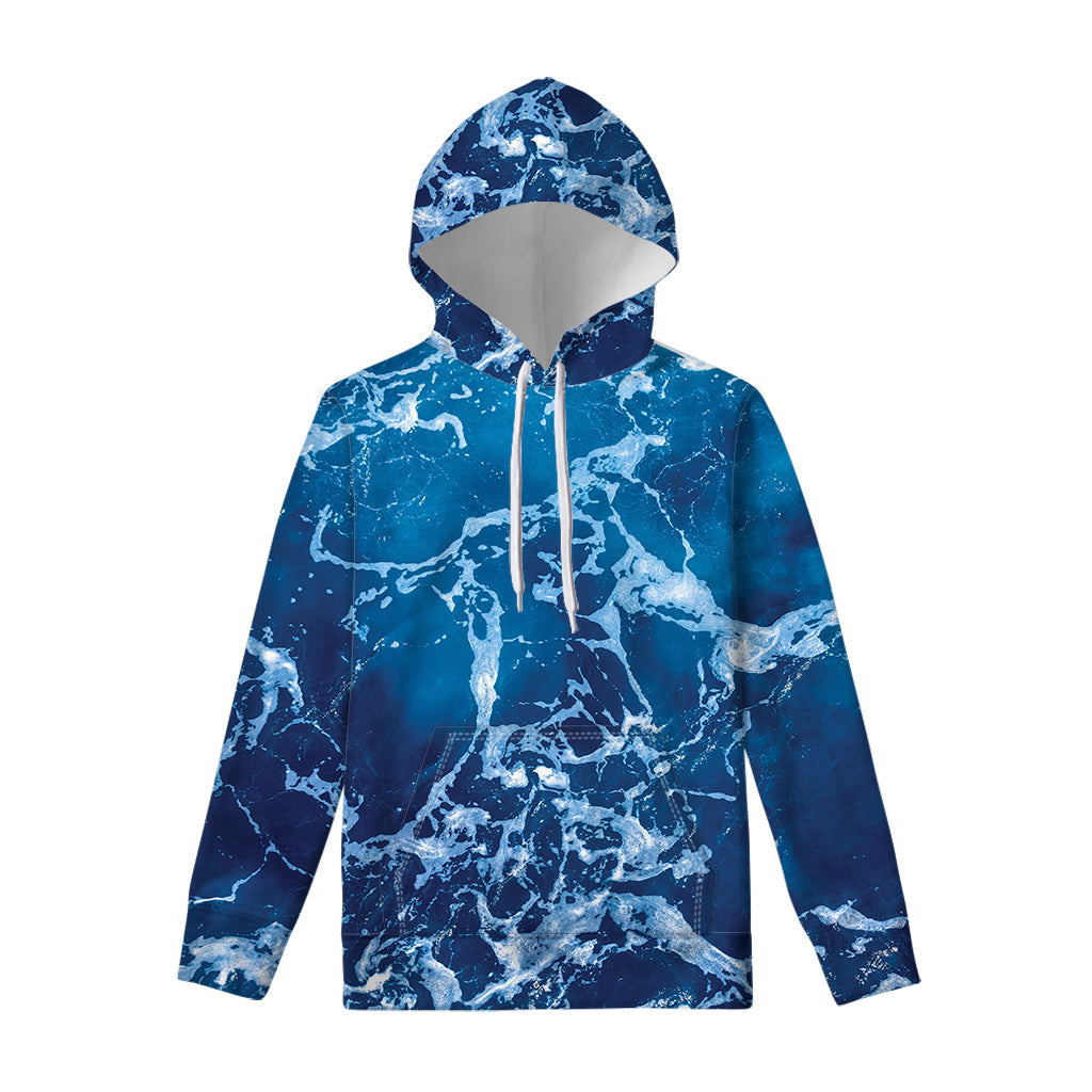 Blue Ocean Print Pullover Hoodie