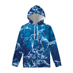 Blue Ocean Print Pullover Hoodie