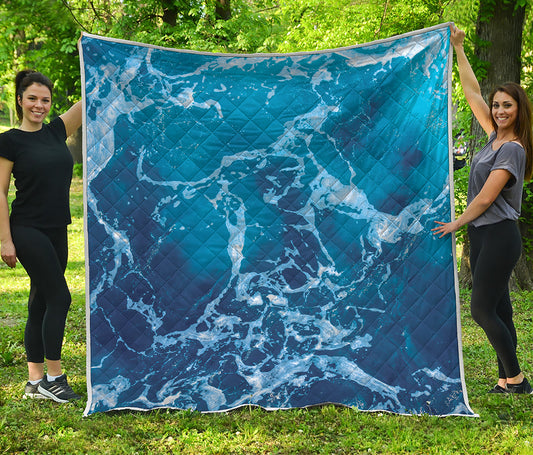Blue Ocean Print Quilt