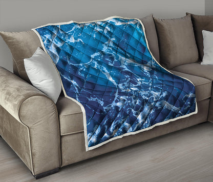 Blue Ocean Print Quilt