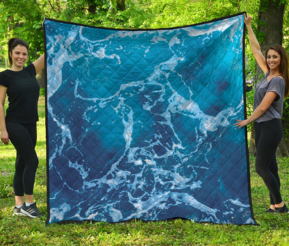 Blue Ocean Print Quilt