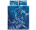 Blue Ocean Print Quilt Bed Set