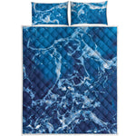 Blue Ocean Print Quilt Bed Set