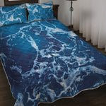 Blue Ocean Print Quilt Bed Set