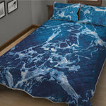 Blue Ocean Print Quilt Bed Set