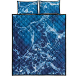 Blue Ocean Print Quilt Bed Set