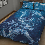 Blue Ocean Print Quilt Bed Set