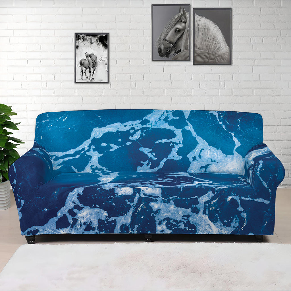 Blue Ocean Print Sofa Cover