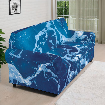 Blue Ocean Print Sofa Cover