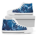 Blue Ocean Print White High Top Sneakers