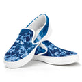 Blue Ocean Print White Slip On Sneakers