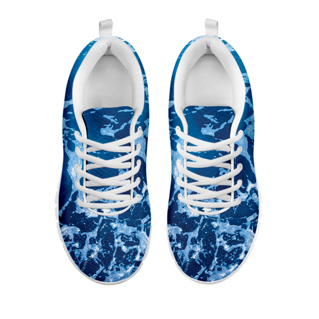 Blue Ocean Print White Sneakers