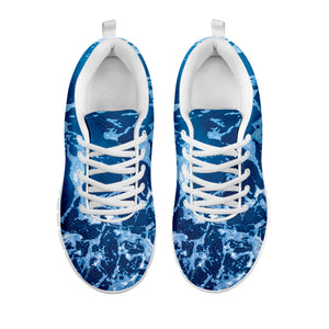 Blue Ocean Print White Sneakers