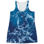 Blue Ocean Print Women's Racerback Tank Top
