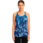 Blue Ocean Print Women's Racerback Tank Top