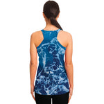 Blue Ocean Print Women's Racerback Tank Top