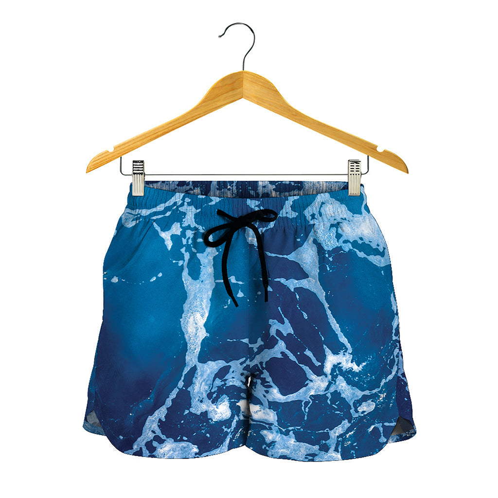 Blue Ocean Print Women's Shorts