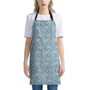 Blue Octopus Tentacles Pattern Print Apron