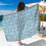 Blue Octopus Tentacles Pattern Print Beach Sarong Wrap