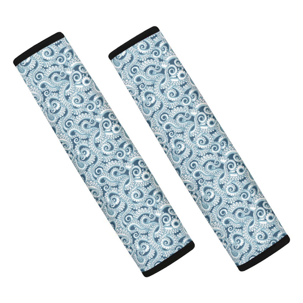Blue Octopus Tentacles Pattern Print Car Seat Belt Covers
