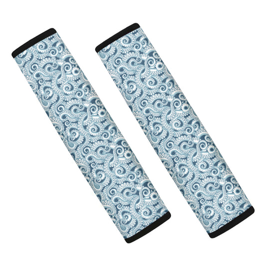 Blue Octopus Tentacles Pattern Print Car Seat Belt Covers