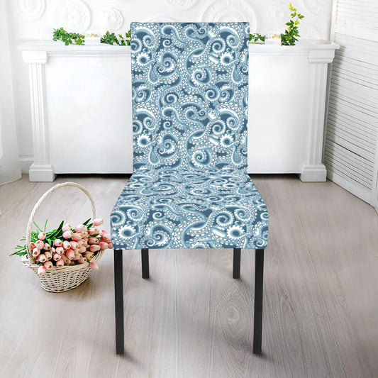 Blue Octopus Tentacles Pattern Print Dining Chair Slipcover