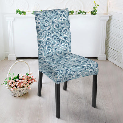 Blue Octopus Tentacles Pattern Print Dining Chair Slipcover