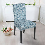 Blue Octopus Tentacles Pattern Print Dining Chair Slipcover