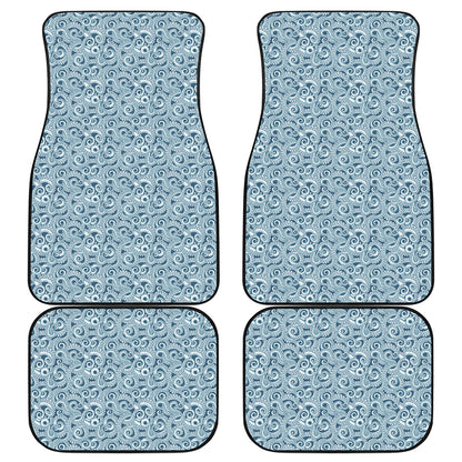 Blue Octopus Tentacles Pattern Print Front and Back Car Floor Mats