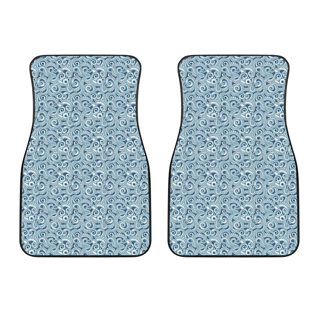 Blue Octopus Tentacles Pattern Print Front Car Floor Mats