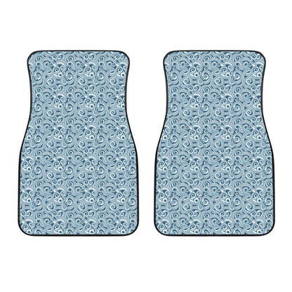 Blue Octopus Tentacles Pattern Print Front Car Floor Mats