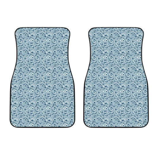 Blue Octopus Tentacles Pattern Print Front Car Floor Mats