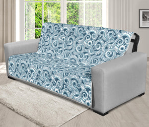 Blue Octopus Tentacles Pattern Print Futon Protector