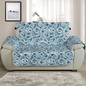 Blue Octopus Tentacles Pattern Print Half Sofa Protector