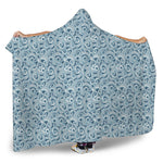 Blue Octopus Tentacles Pattern Print Hooded Blanket