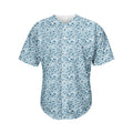 Blue Octopus Tentacles Pattern Print Men's Baseball Jersey