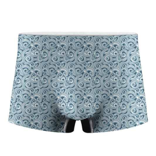 Blue Octopus Tentacles Pattern Print Men's Boxer Briefs
