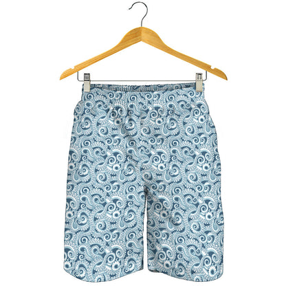 Blue Octopus Tentacles Pattern Print Men's Shorts