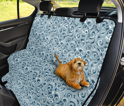 Blue Octopus Tentacles Pattern Print Pet Car Back Seat Cover