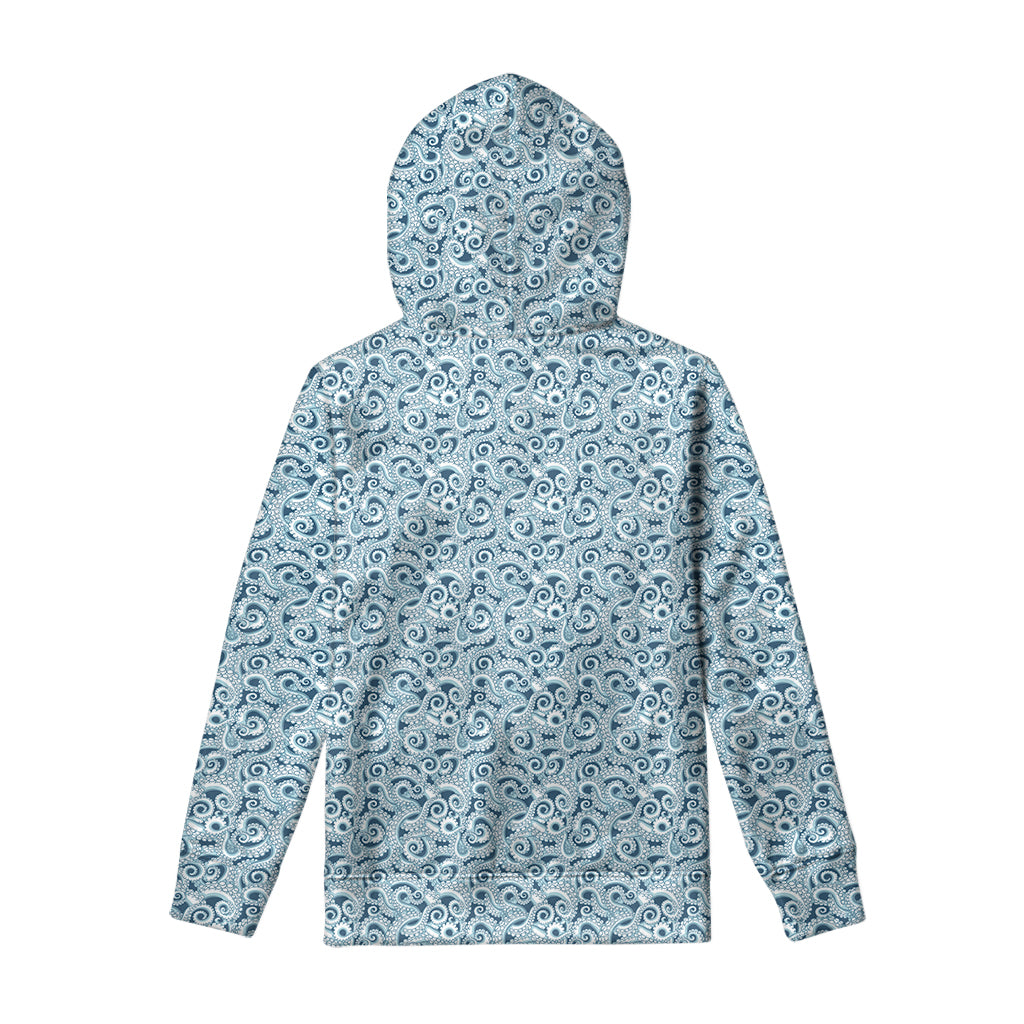 Blue Octopus Tentacles Pattern Print Pullover Hoodie