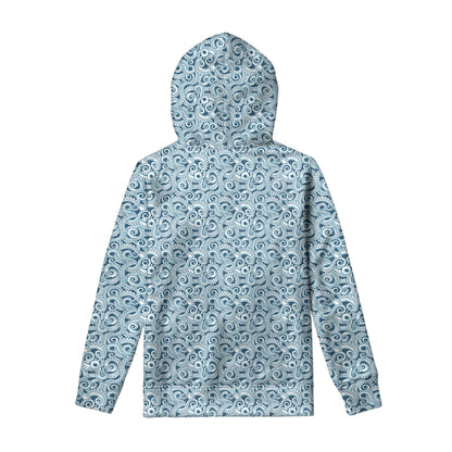 Blue Octopus Tentacles Pattern Print Pullover Hoodie