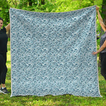 Blue Octopus Tentacles Pattern Print Quilt