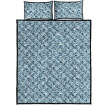 Blue Octopus Tentacles Pattern Print Quilt Bed Set
