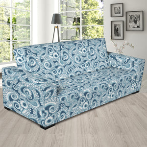 Blue Octopus Tentacles Pattern Print Sofa Slipcover