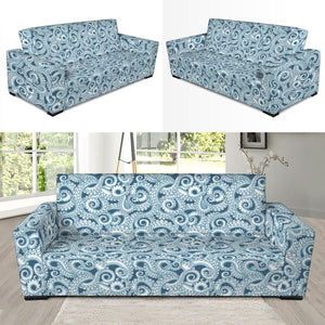 Blue Octopus Tentacles Pattern Print Sofa Slipcover