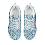 Blue Octopus Tentacles Pattern Print White Sneakers