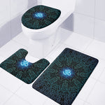 Blue Om Mandala Print 3 Piece Bath Mat Set